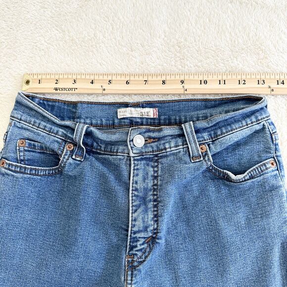 Levi's 512 Slimming Women's Jeans Size 10M Blue Stretch Mid Rise Straight Leg - Picture 8 of 11
